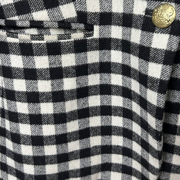 J. Crew Womens Blazer 6 Medium Wool Blend Black & White Buffalo Plaid Preppy - Picture 6 of 13